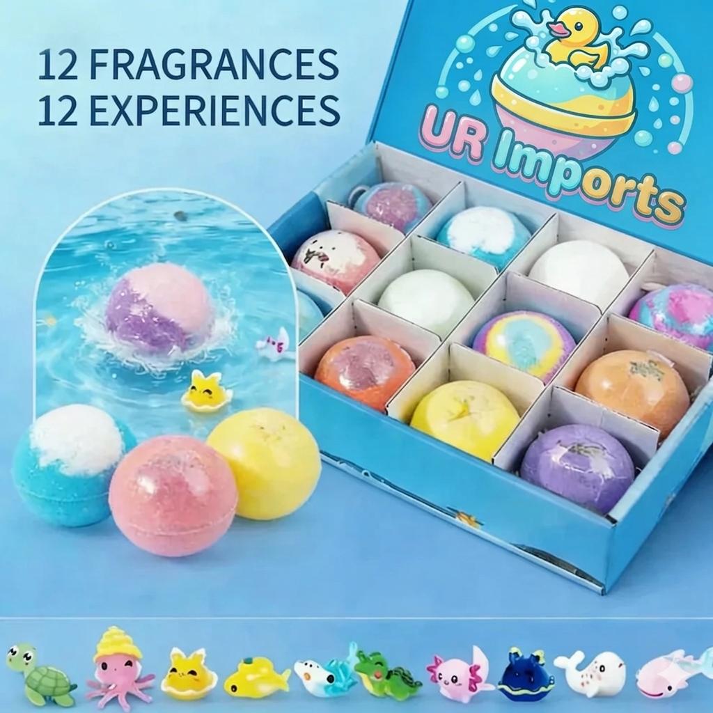Magical Bath Bombs for Kids with Surprise Inside – 12 Discovery Collection
