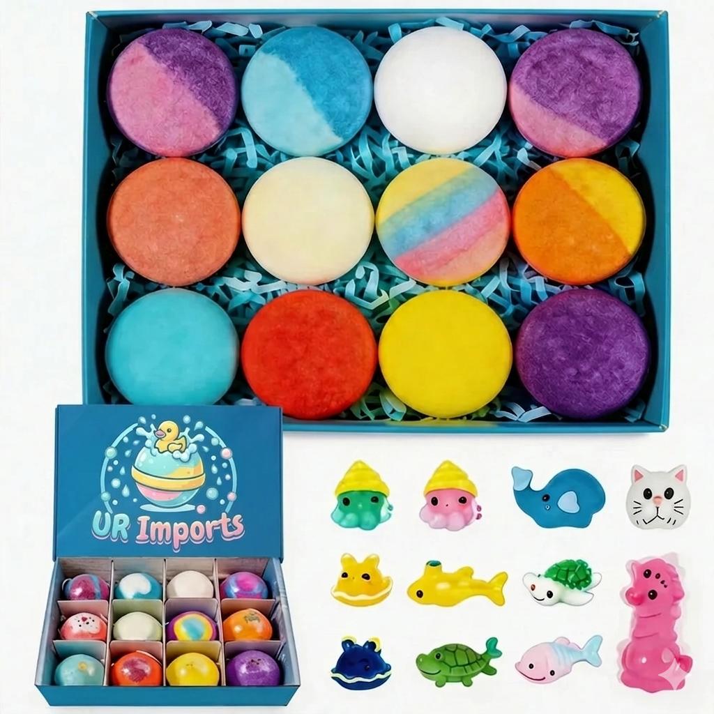 Magical Bath Bombs for Kids with Surprise Inside – 12 Discovery Collection