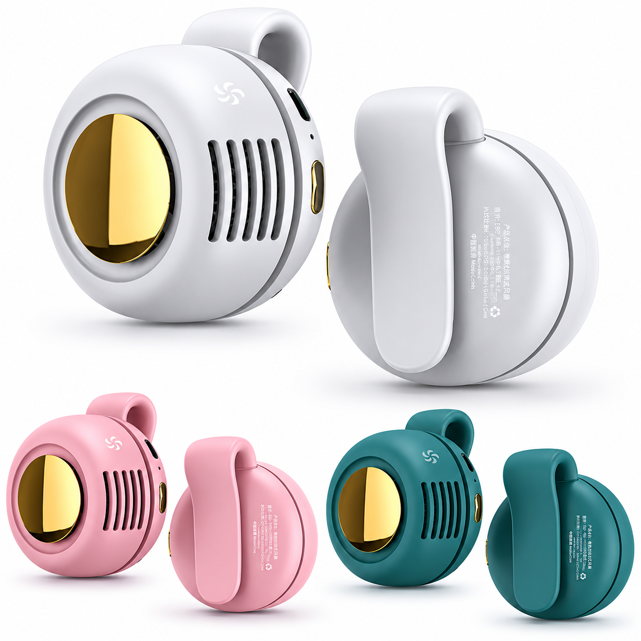 New USB Hanging Neck Fan – 360° Portable Mute Mini Clip Leafless Hanging Waist Electric Fan