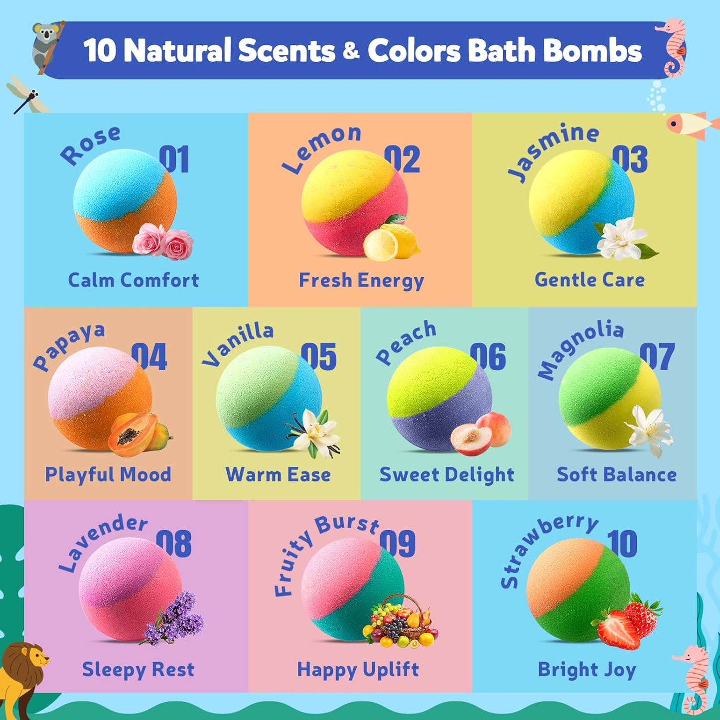Magical Bath Bombs for Kids with Surprise Inside – 12 Discovery Collection