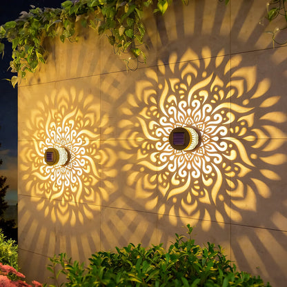 ✨ Portable Solar Lantern with Artistic Shadow Pattern – Warm Glow Outdoor Garden Light for Balcony, Fence, Desktop & Walls ✨