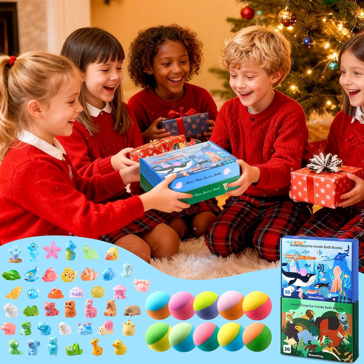 Magical Bath Bombs for Kids with Surprise Inside – 12 Discovery Collection