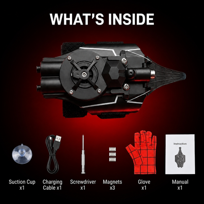 Web Shooter Wrist Launcher Toy – Rechargeable Disc Blaster with Glove