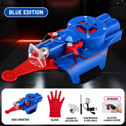 Web Shooter Wrist Launcher Toy – Rechargeable Disc Blaster with Glove