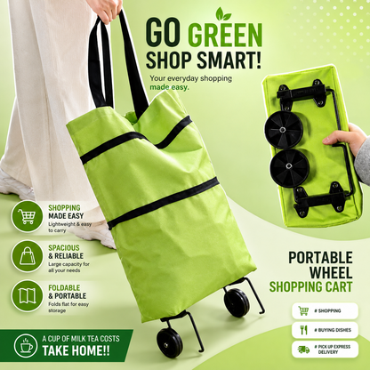 Foldable Rolling Shopping Bag – Expandable Grocery Tote with Wheels