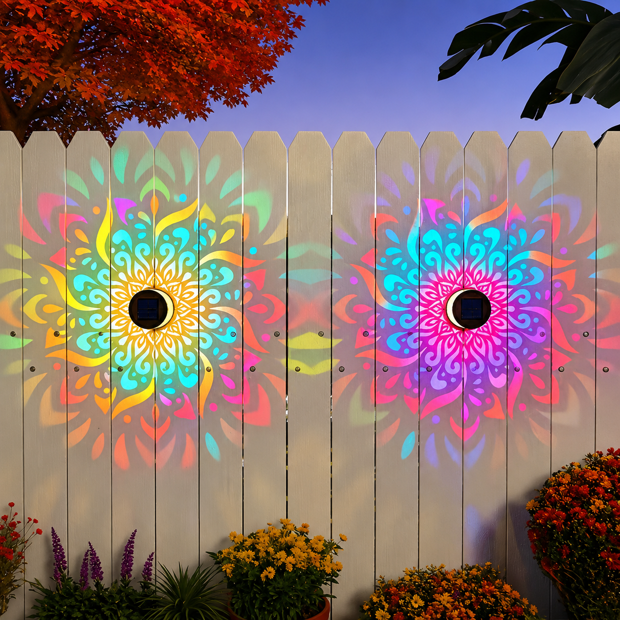 ✨ Portable Solar Lantern with Artistic Shadow Pattern – Warm Glow Outdoor Garden Light for Balcony, Fence, Desktop & Walls ✨