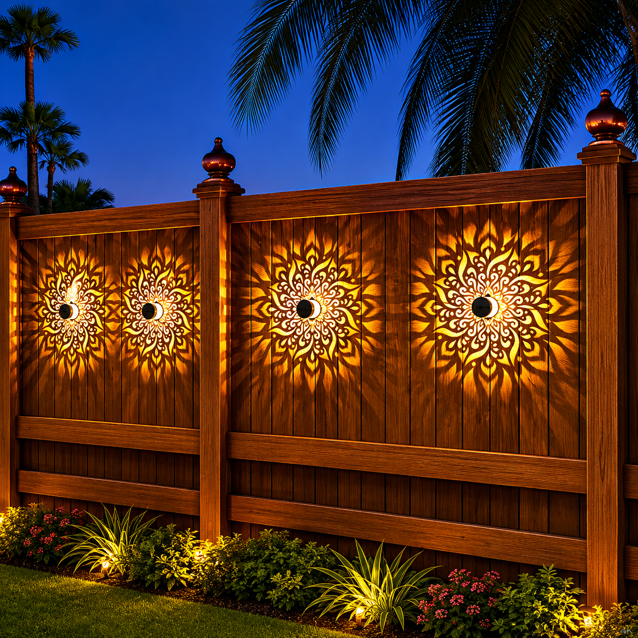 ✨ Portable Solar Lantern with Artistic Shadow Pattern – Warm Glow Outdoor Garden Light for Balcony, Fence, Desktop & Walls ✨