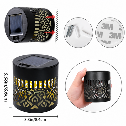 ✨ Portable Solar Lantern with Artistic Shadow Pattern – Warm Glow Outdoor Garden Light for Balcony, Fence, Desktop & Walls ✨