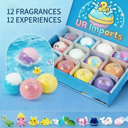 Magical Bath Bombs for Kids with Surprise Inside – 12 Discovery Collection