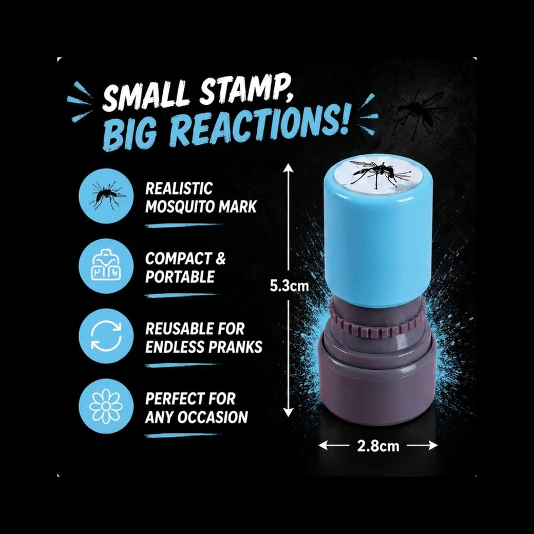 🦟 Realistic Mosquito Bite Prank Stamp | Self-Inking Fake Bite Marker for Funny Pranks &amp; Parties 😂
